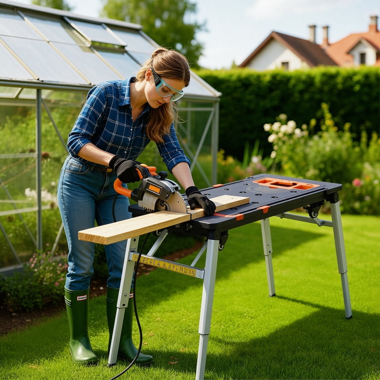 TLGREEN 7-in-1 Multifunctional Folding Work Table, Portable