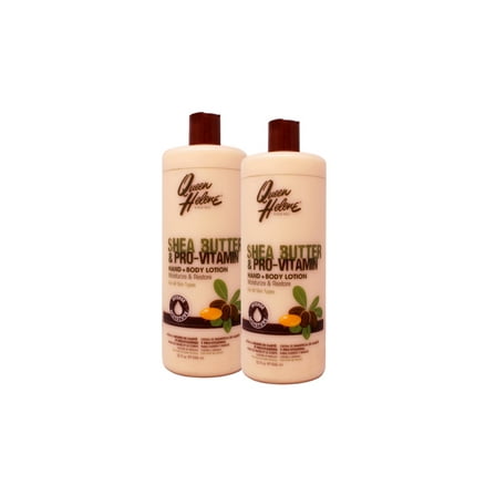 2 Pack - Queen Helene Shea Butter & Pro-Vitamin Hand   Body Lotion, Moisturize & Restore for All Skin Types, 32 FL OZ