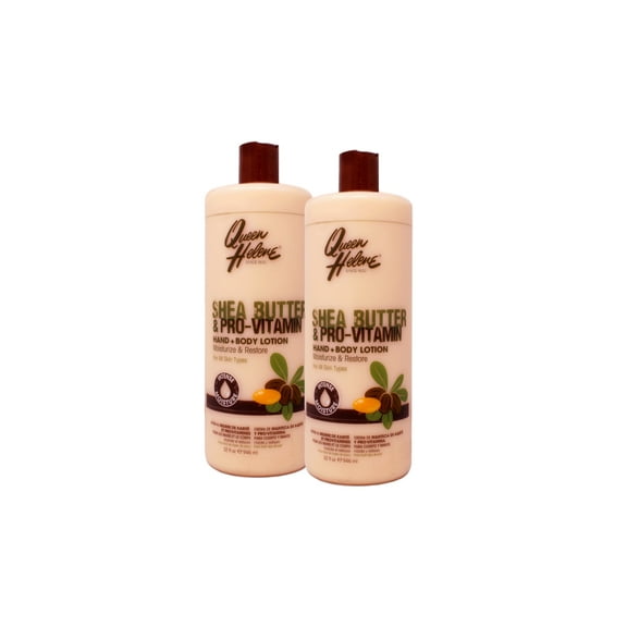 2 Pack - Queen Helene Shea Butter & Pro-Vitamin Hand Body Lotion, Moisturize & Restore for All Skin Types, 32 FL OZ