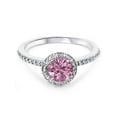 thumbnail image 4 of 3/4ct Simulated Pink Sapphire & Genuine Diamond Halo Ring 14K White Gold, 4 of 4