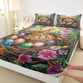 thumbnail image 4 of Erosebridal Easter Rabbit Egg Kid Queen Sheet Sets, Groovy Flower Bed Set, 4-Piece, 4 of 5