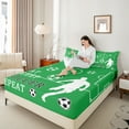 thumbnail image 4 of Castle Fairy Boys Girls Eat Sleep Soccer Full Size Sheets 4-Piece,Ball Gamer Breathable Bed Sheets,Sport Theme Lightweight Sheet Sets,Luxury Bedroom Decor, 4 of 7