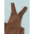 thumbnail image 5 of Franhais Girls Buttons Decor Jumpsuit, Plain Bodysuit, Wide Shoulder Straps One-Piece Clothes, 5 of 9