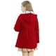 thumbnail image 4 of Vestido para niñas Coat Betusline con capucha y botones, gabardina roja de 6 a 7 años, 4 of 7