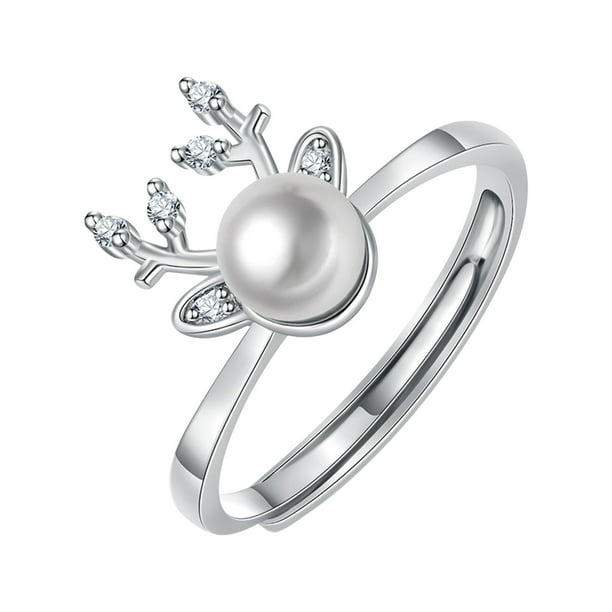 Fiudx Anillo Elegante, Banda de Aleación Ajustable, Detalle de Circonita Cúbica Brillante, Regalo Perfecto para Cualquier Ocasión, Cumpleaños, Aniversario, Navidad, Regalo Significativo para Él o Ell