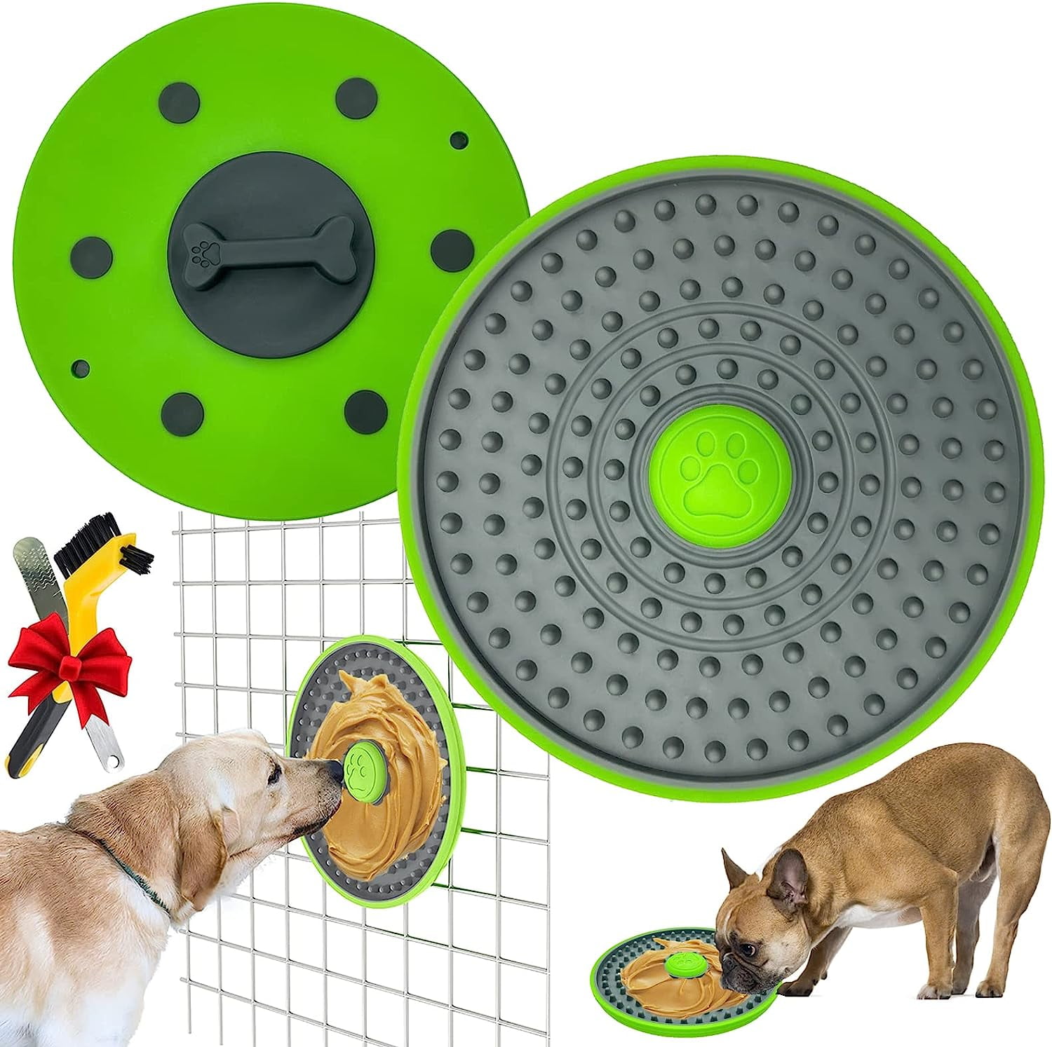 Lick Mat for Dogs Cats, Cat Dog Crate Lick Mat Slow Feeder for Wet Food