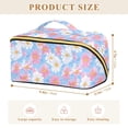 thumbnail image 4 of FORMRS Makeup Bag Travel Cosmetic Organizer for Women Fold Flat Zipper Pouch with Handle, Pink Daisy, 4 of 8