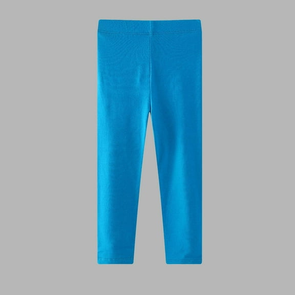 Kids' Cotton Solid Color Leggings with Elastic Waistband, Comfortable Base Layer Pants for Boys and Girls in Fall and Winter, Limited Time Offer Under 10 Dollars