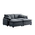 thumbnail image 5 of CoSoTower Two-Seater Theater Sofa with 2 Footrest, 2-Seater Sofa with Ottoman for Small Living Spaces,Grey Corduroy, 5 of 9