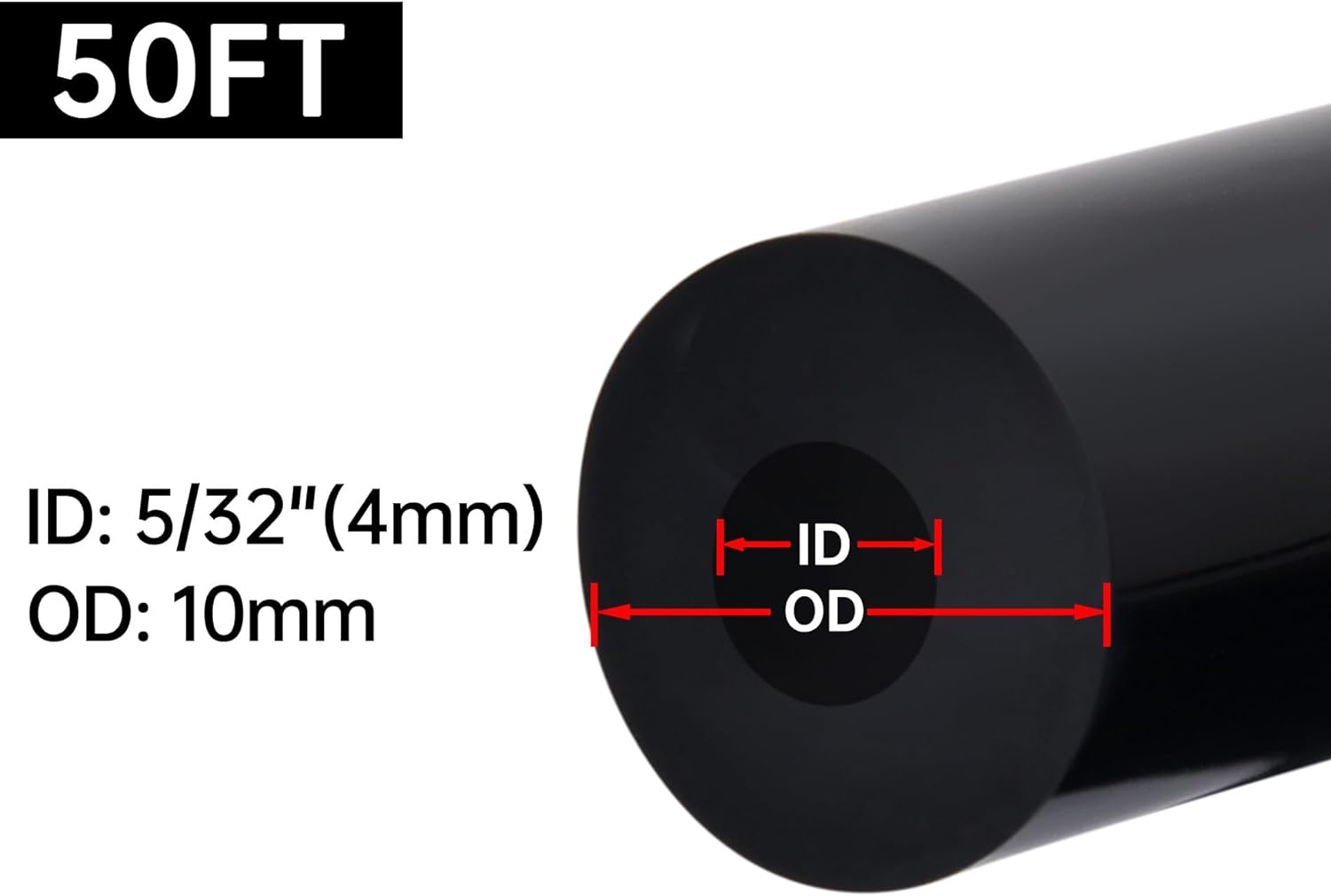 Tuyau Silicone Pour Aspirateur – 4mm 6mm 8mm 12mm Diamètre Intérieur, 5ft De Long, Noir