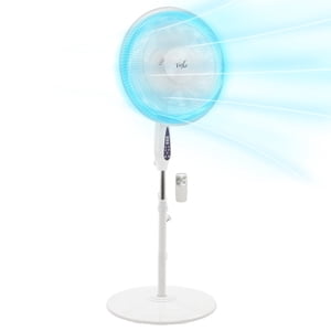 VieAir 16" Oscillating Stand Fan, White, Remote Control
