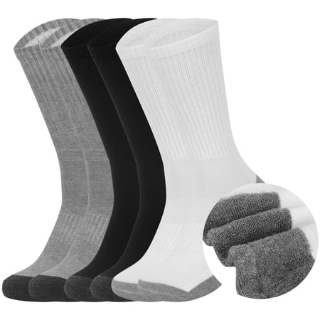 Usavemo 12 Pairs Mens Cushion Crew Socks Sports Work Socks Athletic Crew Socks for Men Size 10-13