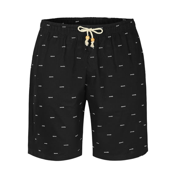 NOMADIC NOOK Men's Holiday Elastic Waistband Fish Printed Swimming Beach Board Shorts 2 Pack