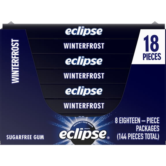 Eclipse Chewing Gum, Mint, 18 Count Tear Pack (Pack of 8)