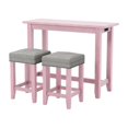 thumbnail image 2 of Bowery Hill Transitional Wood 3-Piece Counter Height Pub Set in Antique Pink, 2 of 6