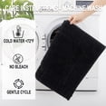 thumbnail image 2 of MeyJey Bathroom Rugs Set of 4 Piece, Bath Mats, Microfiber Non Slip Shaggy Ultra Soft Bathroom Runner with U Shaped Contour Toilet Mat for Bathroom, Shower Inside Floor, Black, 2 of 15