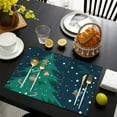 thumbnail image 5 of Merry Christmas Green Xmas Tree Dining Table Placemats 4PCS Durable Linen Placemats 12 X 18 Inch Winter Table Mats for Party Kitchen Dining Decoration for Kitchen Dining Table,Kitchen Table Mats, 5 of 5