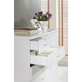 thumbnail image 5 of Hodedah 7-Drawer Dresser with Side Cabinet equipped with 3-Shelves, White, 5 of 5