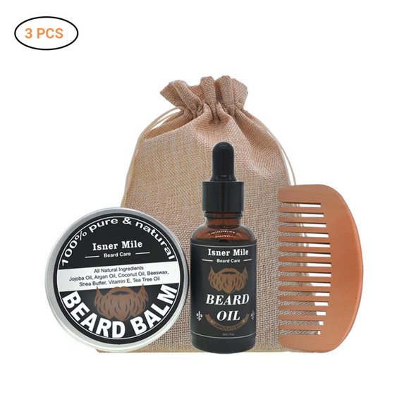 relayinert 3pcs/set High Moisture Effect Beard Growth Kit For Men Safe Ingredients Beard Care Kit Beard Oil
