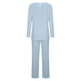thumbnail image 4 of CLOISE Women Loungewear Sets Two Piece Plus Size Comfy Long Sleeve Sleepwear Shirts and Comfort Lounge Pants with Pockets Night Clothes Set Comfortable Pleated Solid Fall Nightwear, 4 of 6