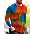 thumbnail image 3 of Camiseta de manga larga para hombre con diseño de mapa del mundo en 3D para deportes de ocio, fitness, retro, clásica, de manga larga, para deportes al aire libre, de gran tamaño y cálida, 3 of 5