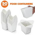 thumbnail image 6 of [50 Pack] Chinese Take Out Boxes - 32 oz Plain White Chinese Food Containers for To Go Asian Meals - Chinese Food Boxes for Noodles, Rice - Takeout Packaging for Business and Home Use, 6 of 7