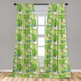 thumbnail image 5 of Ambesonne Farm Animal Curtains, Cartoon Sheep in Forest, Pair of 28"x84", Pale Green Multicolor, 5 of 5