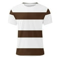 thumbnail image 5 of VSSSJ Men's Big and Tall T-Shirts Casual Striped Color Block Short Sleeve Shirt Fashion Loose Summer Crewneck Sports Muscle T Shirt Brown M, 5 of 5