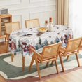 thumbnail image 3 of Sm:)e Snowman Christmas Tablecloth 60x84 Inch Oval, Pine Snow Washable Table Cover for Party Picnic Dinner Decor, White, 3 of 6