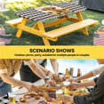 thumbnail image 6 of Yellow Sunflowers Yak Table Cloths for 8 Foot Rectangle Tables, Black White Checkered Rustic Buffalo Patio Waterproof Elastic Fitted Tablecloths, Washable Rectangular Table Cover for Camping, 6 of 8