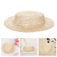 thumbnail image 2 of Victorian Straw Bonnet Hat Sun Protective Vacation Flat Top Hat Base Accessory, 2 of 8