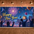 thumbnail image 4 of Decorative Design New Year Banner Colorful Theme Celebration Banner Balloon Decoration Fireworks Party Banner for New Year Party Festival Gathering Event, 4 of 9