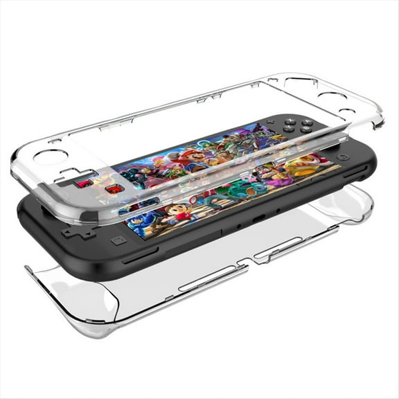 Clear Hard Case Anti-Scratch Shell Cover for Nintendo Switch Lite Game Console-Transparent