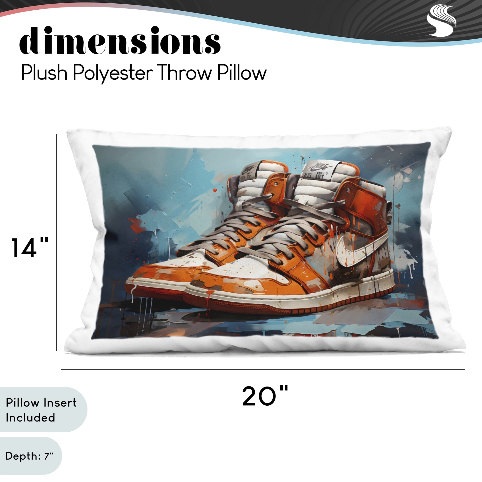 Stupell Industries Red & White Sneakers Splash Decorative Printed Throw Pillow, design by Creative Studio