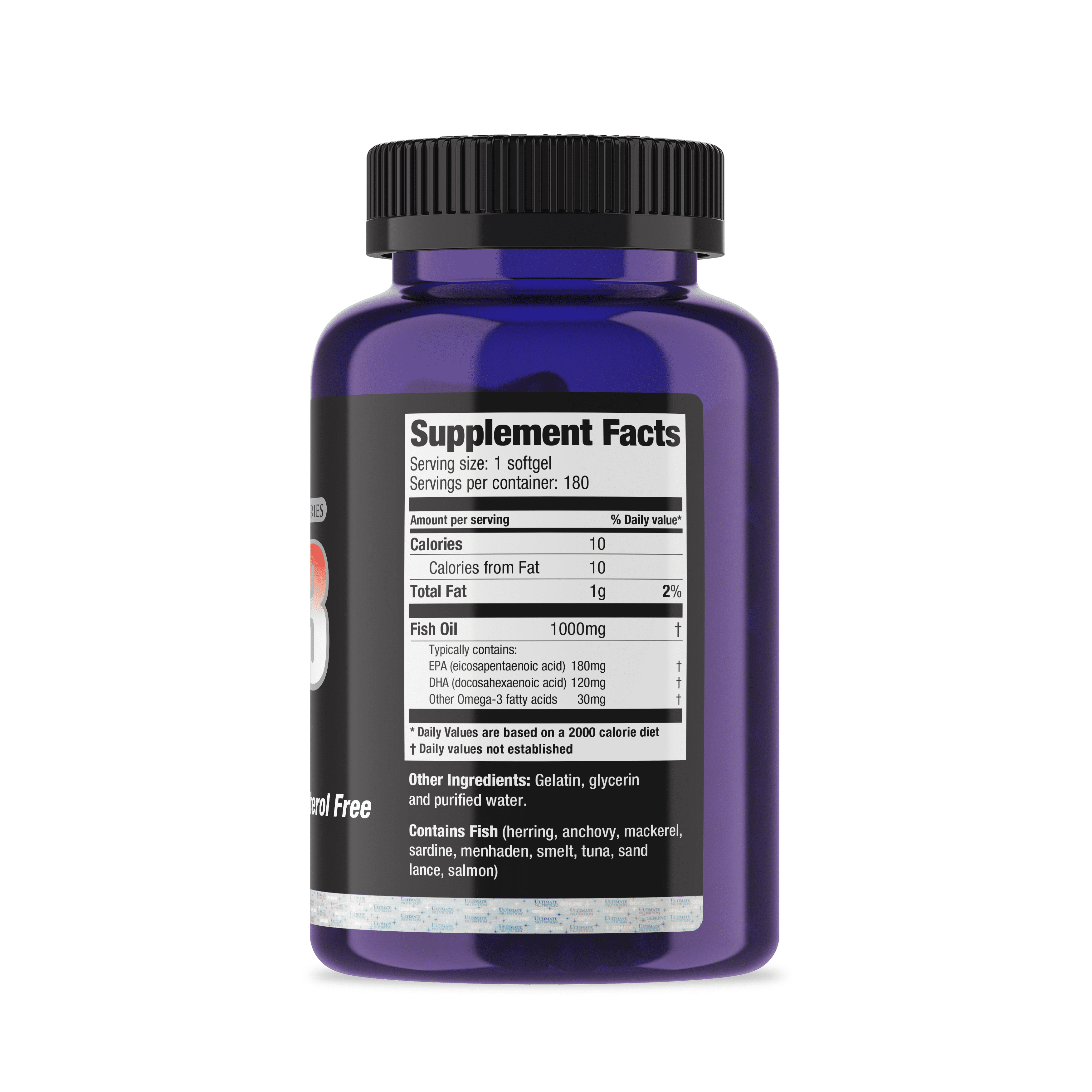 Ultimate Nutrition Omega 3 Fish Oil Supplement, 1000mg, 180 Softgels