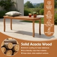 thumbnail image 5 of Hommoo Acacia Wood Outdoor Patio Dining Bench Set, 2-Piece 48" Long Slatted Garden Bench for Backyard, Deck or Entryway, Natural, 5 of 6