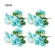 thumbnail image 5 of Matsuzay 4X flor artificial planta de imitación hogar calcomanía mano de obra seda multiusos Festival decoraciones flores falsas decoración Decoración Azul, 5 of 6