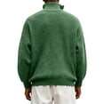 thumbnail image 4 of Men's Quarter Zip Sweaters Slim Fit Mock Neck Pullover Sweaters Lightweight Knitted Sweater Green 3XL, 4 of 4