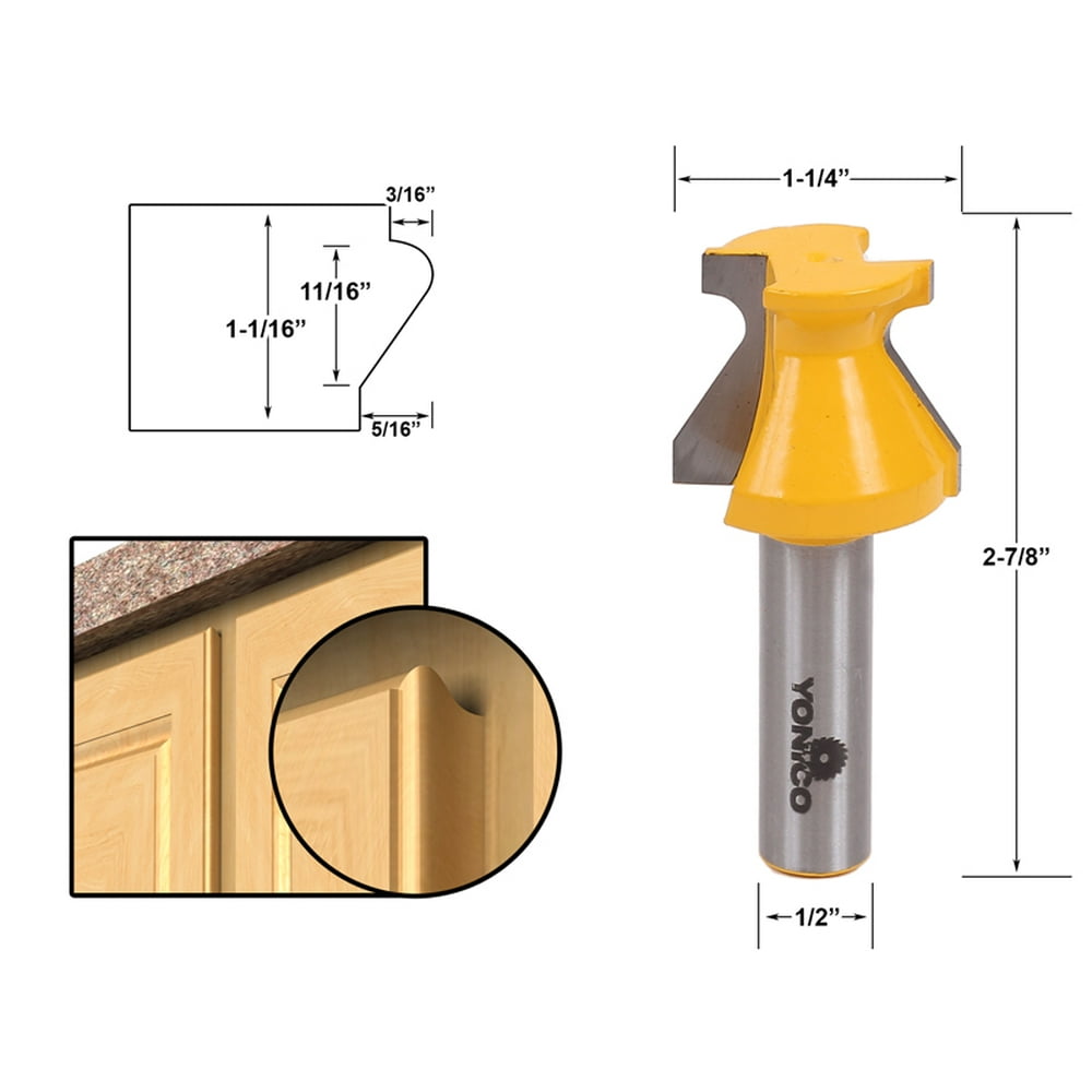 Door Lip & Finger Grip Router Bit 1/2" Shank Yonico 13128 Walmart