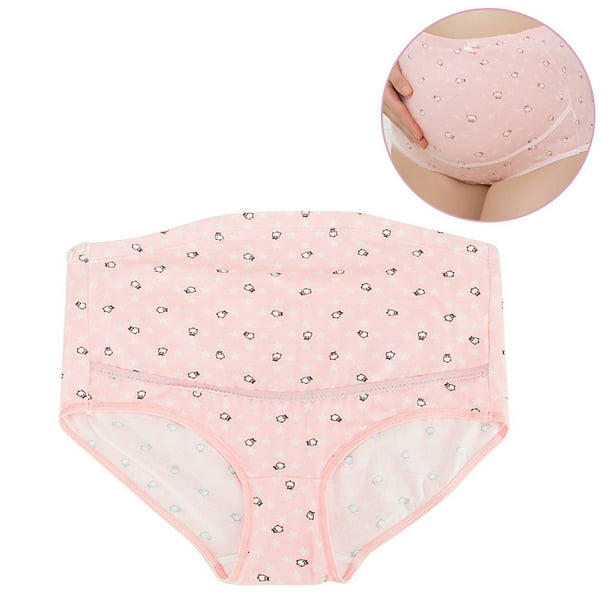 Ropa Interior Ajustable De Maternidad De Cintura Alta Con Oso, Bragas De Algodón Para Mujeres Embarazadas, Color Rosa XXL