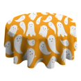 thumbnail image 4 of Orange Halloween Ghosts Round Tablecloth 60"x60",Wrinkle Wipeable Table Cloth for Kitchen Dining Room Picnic Patio Party, 4 of 6