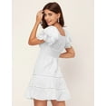 thumbnail image 4 of Moomaya Chic Cotton Dress For Women, Short Layered Sleeve Tiered Summer Dress, 4 of 9