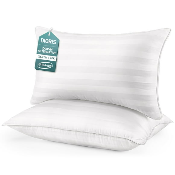 Almohada DIORIS, tamaño queen, 2 unidades, de plumón alternativo, suave