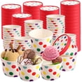 thumbnail image 1 of Vasos de papel para helado Dicunoy, 60 unidades, 240 ml, con tapas, 1 of 8