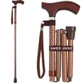 thumbnail image 1 of Bastón Switch Sticks para hombre o mujer, plegable y ajustable de 32 a 37 pulgadas, apto para FSA y HSA, grabado en color coñac., 1 of 5