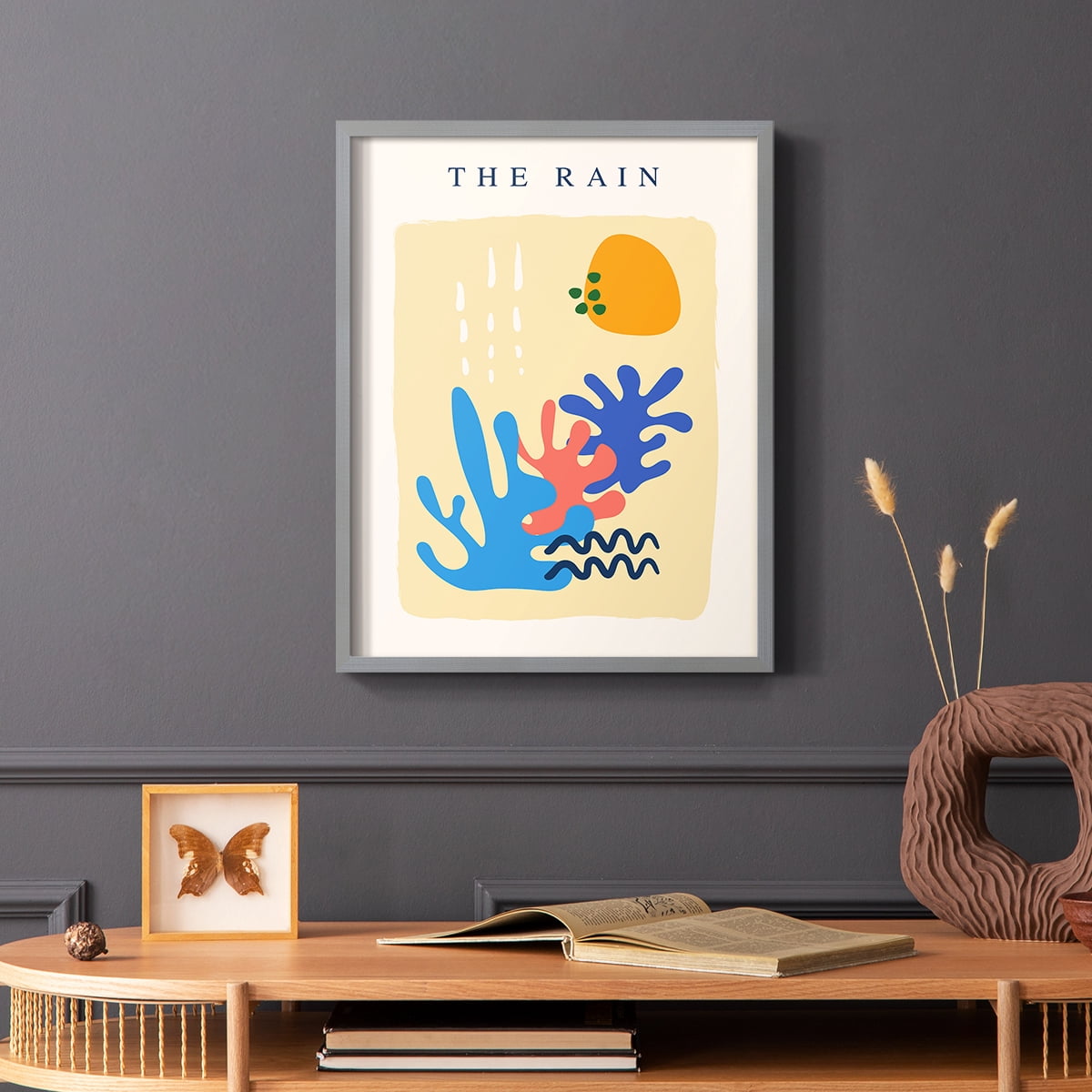 Matisse CDLXIV in Gray Solid Wood Framed Print No Nail Hanging