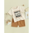 thumbnail image 3 of CIYCuIT Toddler Baby Boys Summer Outfits 6M 12M 18M 24M 3T Letter Print Short Sleeve T-shirt Tops with Rolled Hem Shorts Sets Infant Casual Daily 2Pcs Clothes, 3 of 10