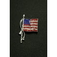 thumbnail image 2 of American Flag Brooches Lapel Pins USA National Flag Sparkling Crystal Rhinestone 4th of July Patriotic Jewelry, 2 of 9