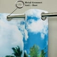 thumbnail image 3 of Beach Curtains W27.5 x L39 Inch Grommet Tropical Coastal Island Palm Trees Summer Ocean Waves Pattern Waterproof Fabric Window Drapes for Bedroom Kitchen Bathroom Window Small Closet 2 Panels, 3 of 5