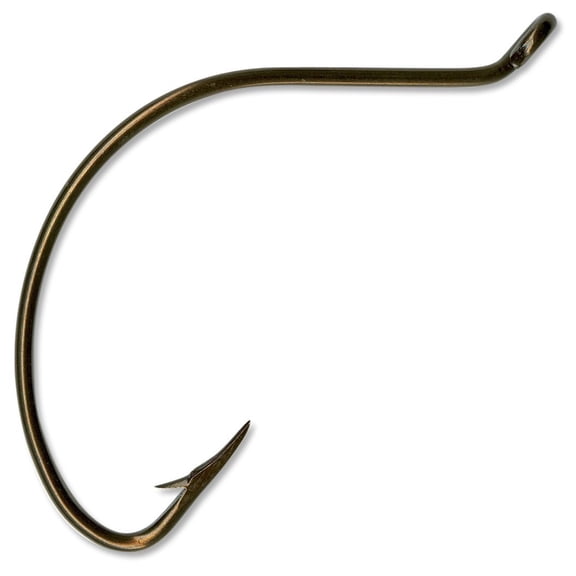 Mustad 37160 Wide Gap Classic Hook, Hollow Point, Slightly Reversed, Up Eye - 100 Per Pack